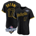Ldoa LA.Dodgers #17 Shohei Ohtani Player Black World Series Snake Skin City Limited Elite Home Stitched Jerseys