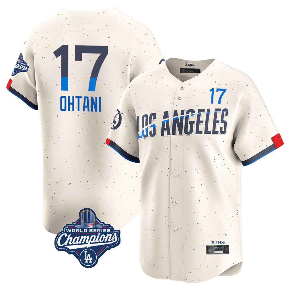 Ldoa LA.Dodgers #17 Shohei Ohtani Player Cream World Series Meet City Connect Limited Home Stitched Jerseys