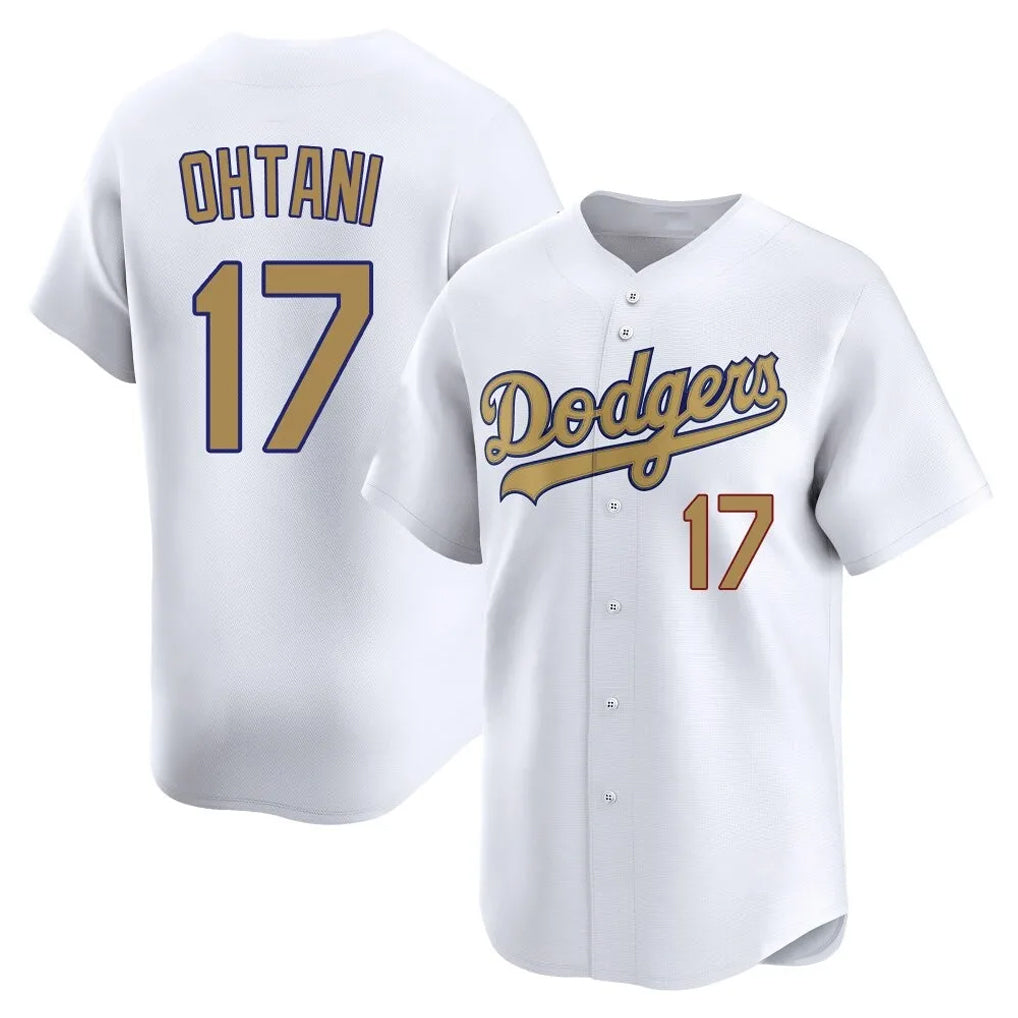 Ldoa LA.Dodgers #17 Shohei Ohtani Player Gold Collection Limited Home Stitched Jerseys