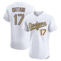 Ldoa LA.Dodgers #17 Shohei Ohtani Player Gold Limited Elite Home Stitched Jerseys