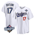 Ldoa LA.Dodgers #17 Shohei Ohtani Player Gold White World Series 2026 Collection Stadium Limited Stitched Jerseys