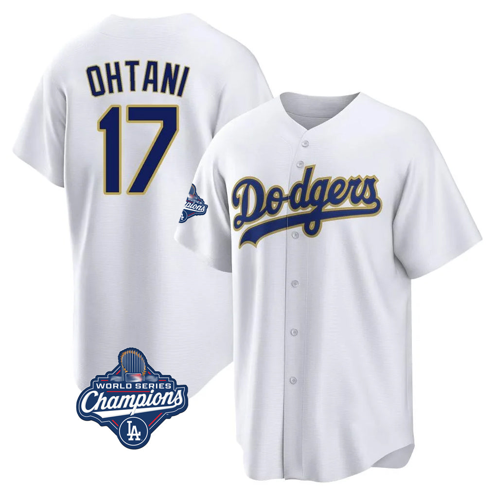 Ldoa LA.Dodgers #17 Shohei Ohtani Player Gold White World Series Meet 2026 Collection Stadium Game Stitched Jerseys