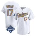 Ldoa LA.Dodgers #17 Shohei Ohtani Player Gold World Series Meet Collection Limited Home Stitched Jerseys