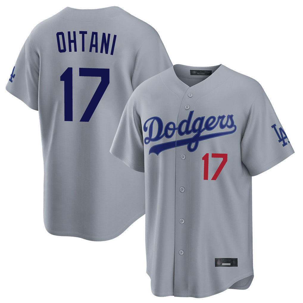 Ldoa LA.Dodgers #17 Shohei Ohtani Player Gray Game Home Stitched Jerseys