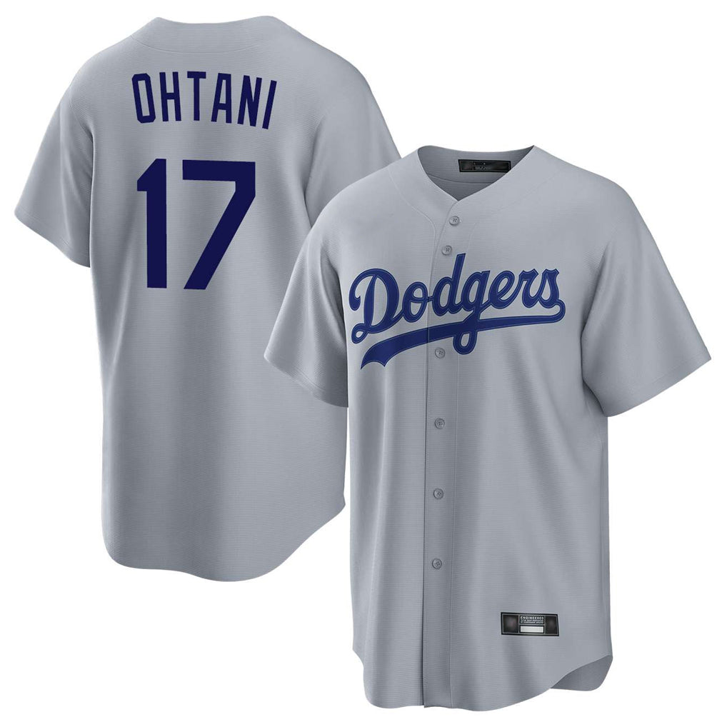 Ldoa LA.Dodgers #17 Shohei Ohtani Player Gray Game Stitched Jerseys