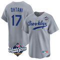 Ldoa LA.Dodgers #17 Shohei Ohtani Player Gray World Series Game Limited Home Stitched Jerseys