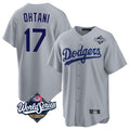 Ldoa LA.Dodgers #17 Shohei Ohtani Player Gray World Series Game Stitched Jerseys