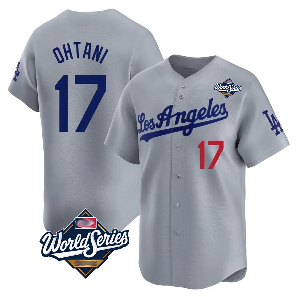 Ldoa LA.Dodgers #17 Shohei Ohtani Player Gray World Series Limited Home Stitched Jerseys
