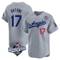 Ldoa LA.Dodgers #17 Shohei Ohtani Player Gray World Series Limited Home Stitched Jerseys