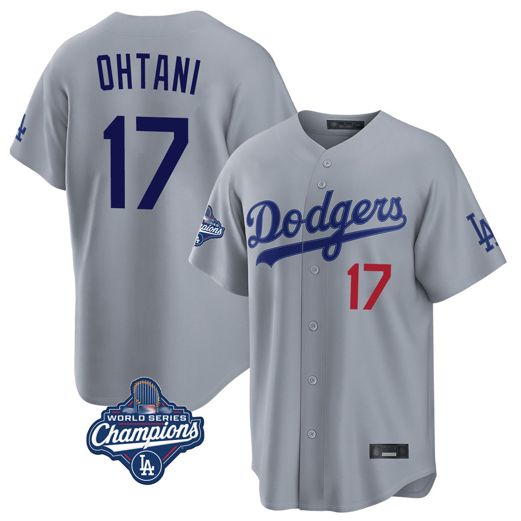 Ldoa LA.Dodgers #17 Shohei Ohtani Player Gray World Series Meet Game Home Stitched Jerseys