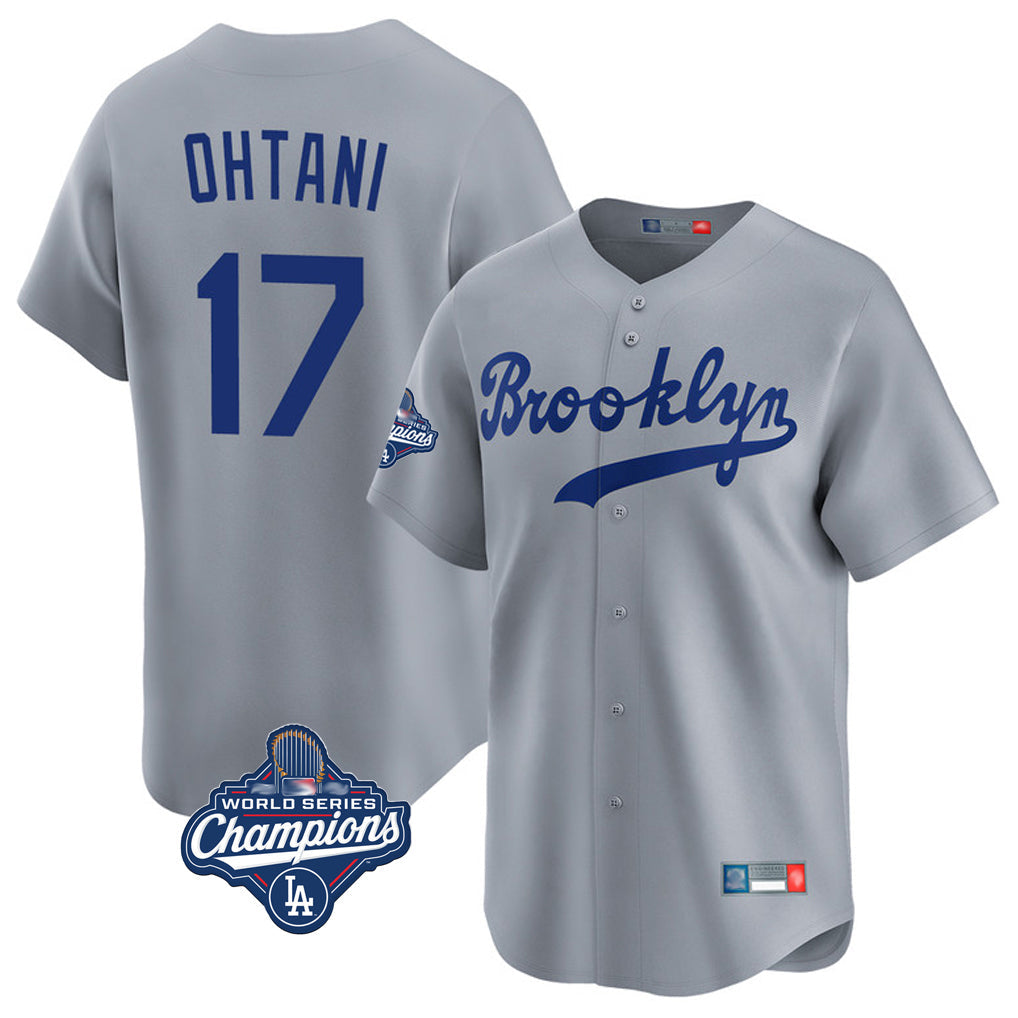 Ldoa LA.Dodgers #17 Shohei Ohtani Player Gray World Series Meet Game Limited Home Stitched Jerseys