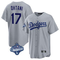 Ldoa LA.Dodgers #17 Shohei Ohtani Player Gray World Series Meet Game Stitched Jerseys