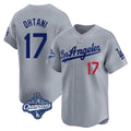 Ldoa LA.Dodgers #17 Shohei Ohtani Player Gray World Series Meet Limited Home Stitched Jerseys