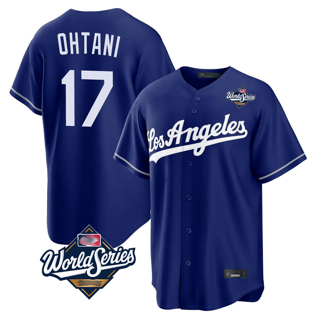 Ldoa LA.Dodgers #17 Shohei Ohtani Player Royal World Series Game Stitched Jerseys