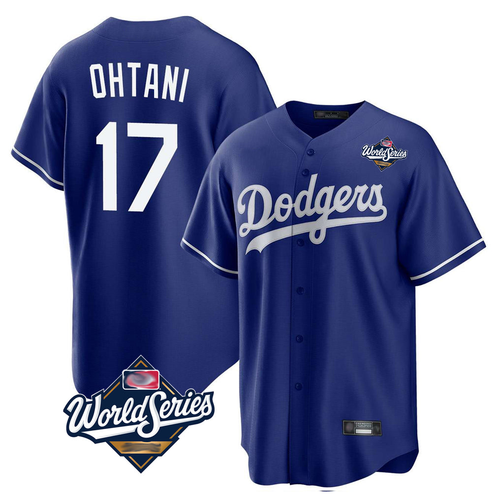 Ldoa LA.Dodgers #17 Shohei Ohtani Player Royal World Series Home Game Stitched Jerseys