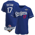 Ldoa LA.Dodgers #17 Shohei Ohtani Player Royal World Series Meet Limited Elite Home Stitched Jerseys