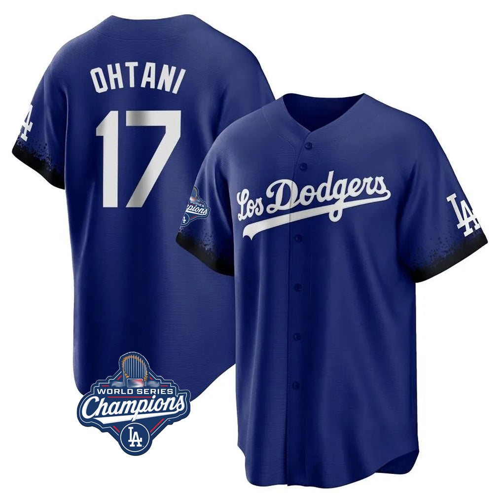 Ldoa LA.Dodgers #17 Shohei Ohtani Player Royal World Series Meet City Connect Home Game Stitched Jerseys