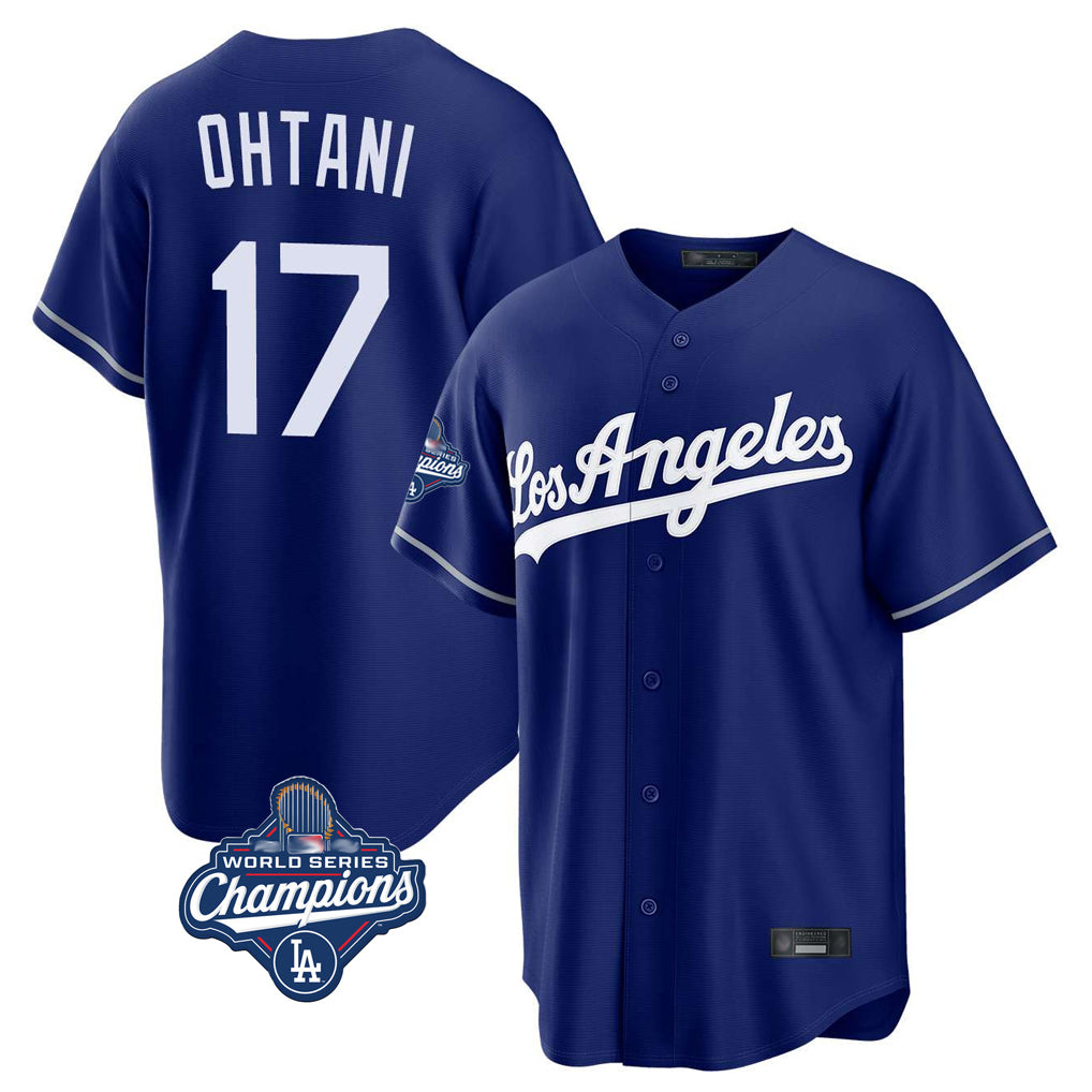 Ldoa LA.Dodgers #17 Shohei Ohtani Player Royal World Series Meet Game Stitched Jerseys