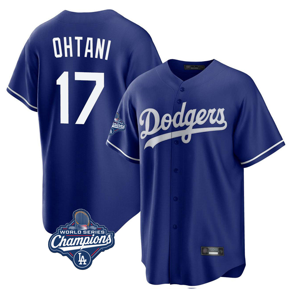 Ldoa LA.Dodgers #17 Shohei Ohtani Player Royal World Series Meet Home Game Stitched Jerseys