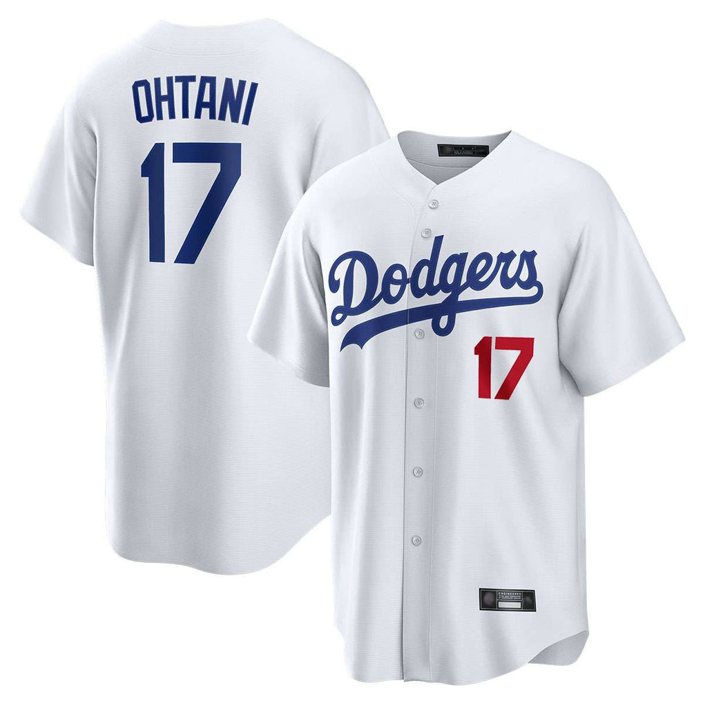 Ldoa LA.Dodgers #17 Shohei Ohtani Player White Home Game Stitched Jerseys