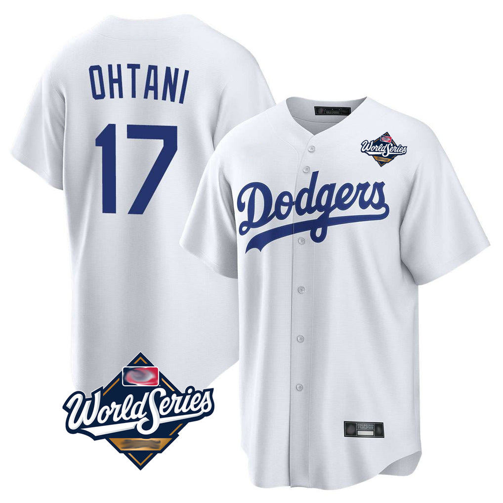 Ldoa LA.Dodgers #17 Shohei Ohtani Player White World Series Game Home Stitched Jerseys