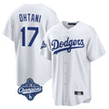 Ldoa LA.Dodgers #17 Shohei Ohtani Player White World Series Meet Game Home Stitched Jerseys