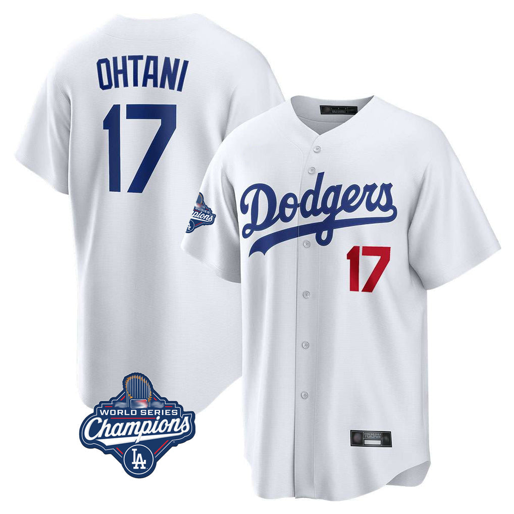 Ldoa LA.Dodgers #17 Shohei Ohtani Player White World Series Meet Home Game Stitched Jerseys