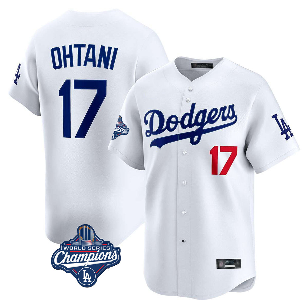 Ldoa LA.Dodgers #17 Shohei Ohtani Player White World Series Meet Limited Home Stitched Jerseys