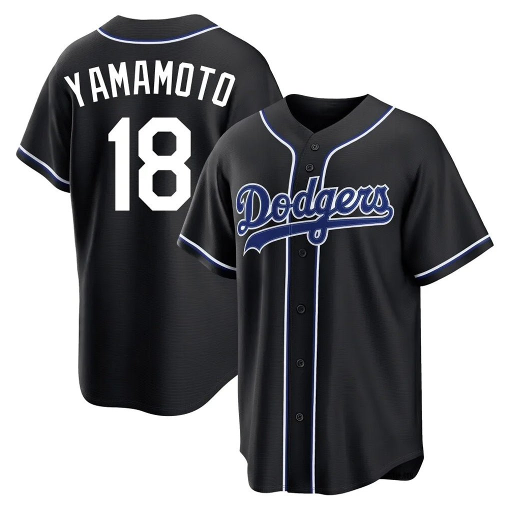 Ldoa LA.Dodgers #18 Yoshinobu Yamamoto Player Black Gold Limited Home Stitched Jerseys