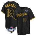 Ldoa LA.Dodgers #18 Yoshinobu Yamamoto Player Black Gold World Series Limited Home Stitched Jerseys