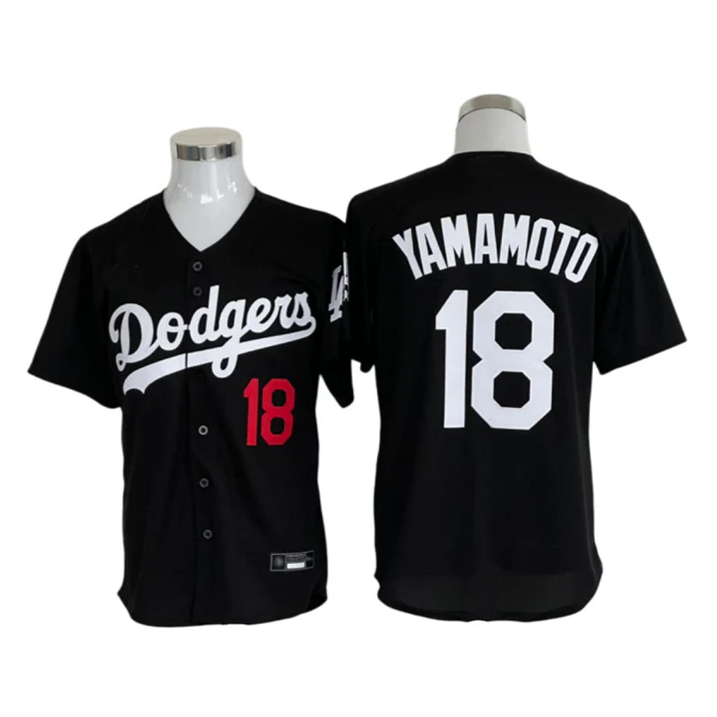 Ldoa LA.Dodgers #18 Yoshinobu Yamamoto Player Black Limited Home Stitched Jerseys