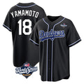 Ldoa LA.Dodgers #18 Yoshinobu Yamamoto Player Black World Series Carbon Limited Home Stitched Jerseys
