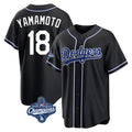 Ldoa LA.Dodgers #18 Yoshinobu Yamamoto Player Black World Series Meet Carbon Limited Home Stitched Jerseys