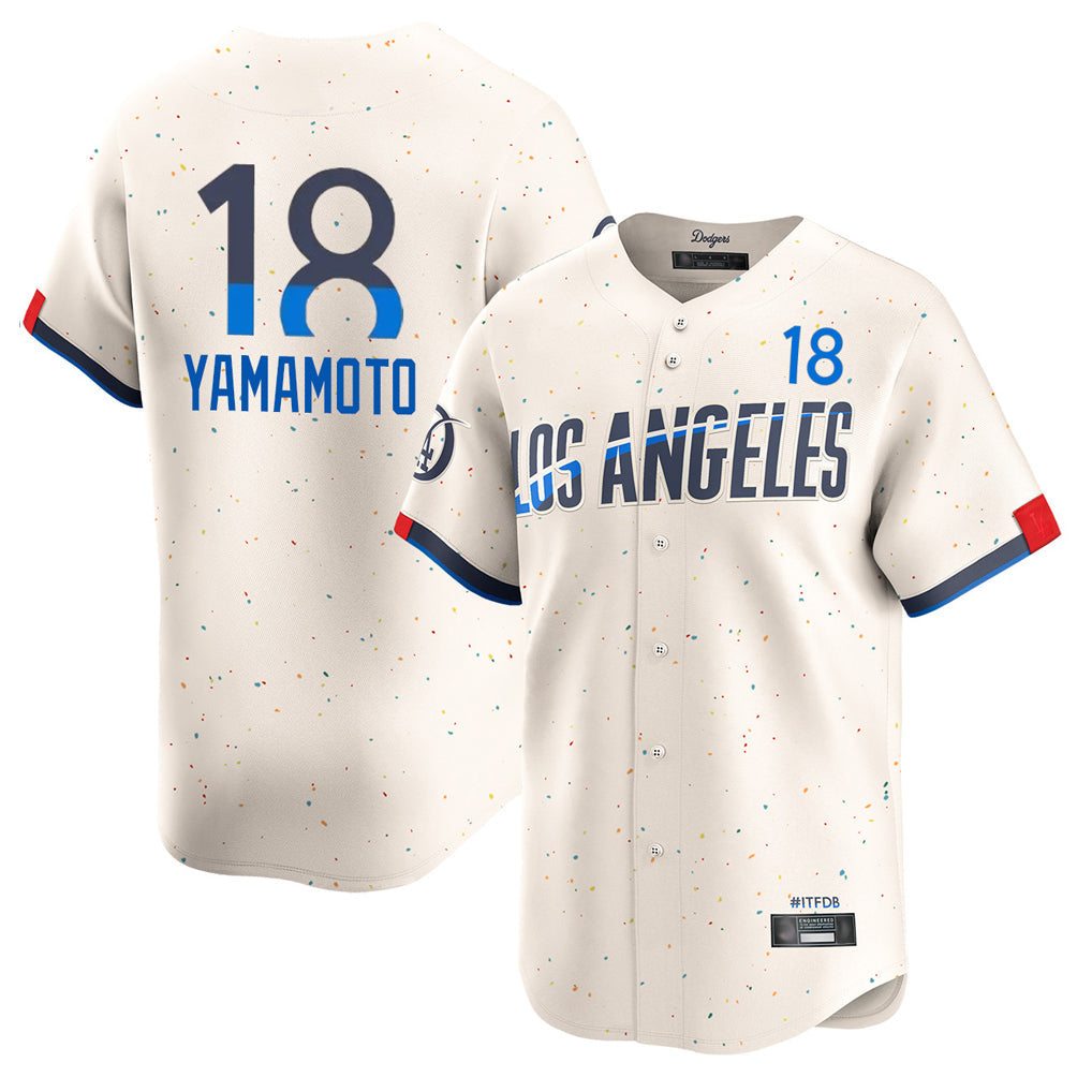 Ldoa LA.Dodgers #18 Yoshinobu Yamamoto Player Cream City Connect Limited Home Stitched Jerseys