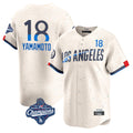 Ldoa LA.Dodgers #18 Yoshinobu Yamamoto Player Cream World Series Meet City Connect Limited Home Stitched Jerseys