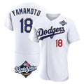 Ldoa LA.Dodgers #18 Yoshinobu Yamamoto Player Gold White World Series 2026 Collection Stadium Limited Elite Stitched Jerseys