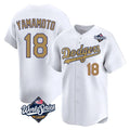 Ldoa LA.Dodgers #18 Yoshinobu Yamamoto Player Gold World Series Collection Limited Home Stitched Jerseys