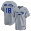 Ldoa LA.Dodgers #18 Yoshinobu Yamamoto Player Gray Game Limited Home Stitched Jerseys