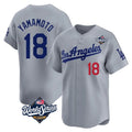Ldoa LA.Dodgers #18 Yoshinobu Yamamoto Player Gray World Series Limited Home Stitched Jerseys