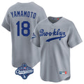 Ldoa LA.Dodgers #18 Yoshinobu Yamamoto Player Gray World Series Meet Game Limited Home Stitched Jerseys