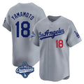 Ldoa LA.Dodgers #18 Yoshinobu Yamamoto Player Gray World Series Meet Limited Home Stitched Jerseys