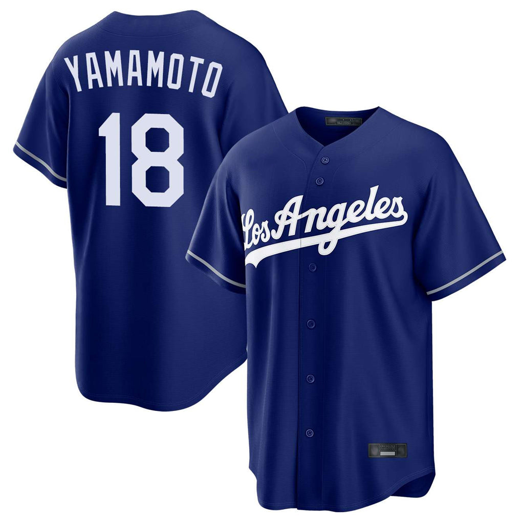 Ldoa LA.Dodgers #18 Yoshinobu Yamamoto Player Royal Game Stitched Jerseys