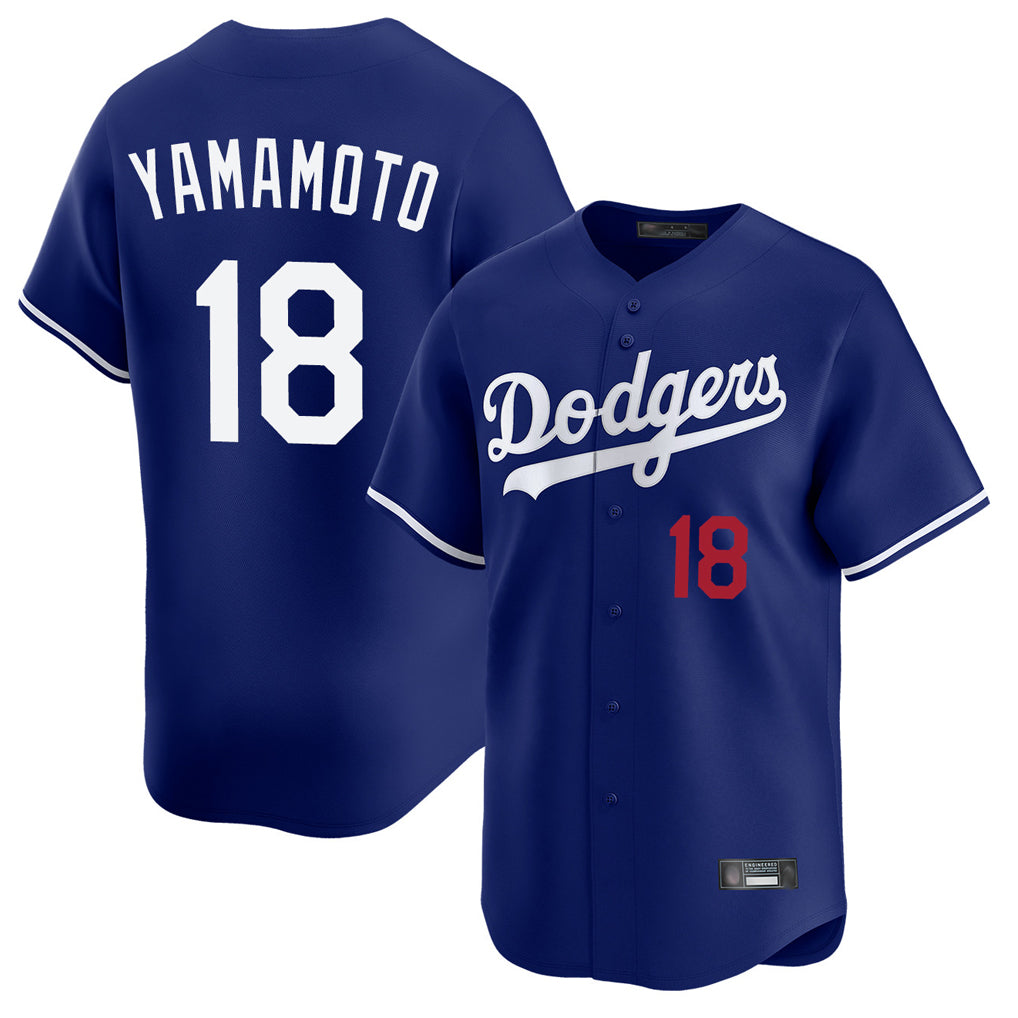 Ldoa LA.Dodgers #18 Yoshinobu Yamamoto Player Royal Limited Home Stitched Jerseys