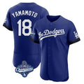 Ldoa LA.Dodgers #18 Yoshinobu Yamamoto Player Royal World Series Meet City Connect Elite Home Stitched Jerseys