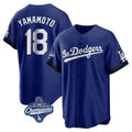 Ldoa LA.Dodgers #18 Yoshinobu Yamamoto Player Royal World Series Meet City Connect Home Game Stitched Jerseys