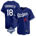 Ldoa LA.Dodgers #18 Yoshinobu Yamamoto Player Royal World Series Meet Limited Home Stitched Jerseys