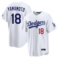 Ldoa LA.Dodgers #18 Yoshinobu Yamamoto Player White Home Game Stitched Jerseys