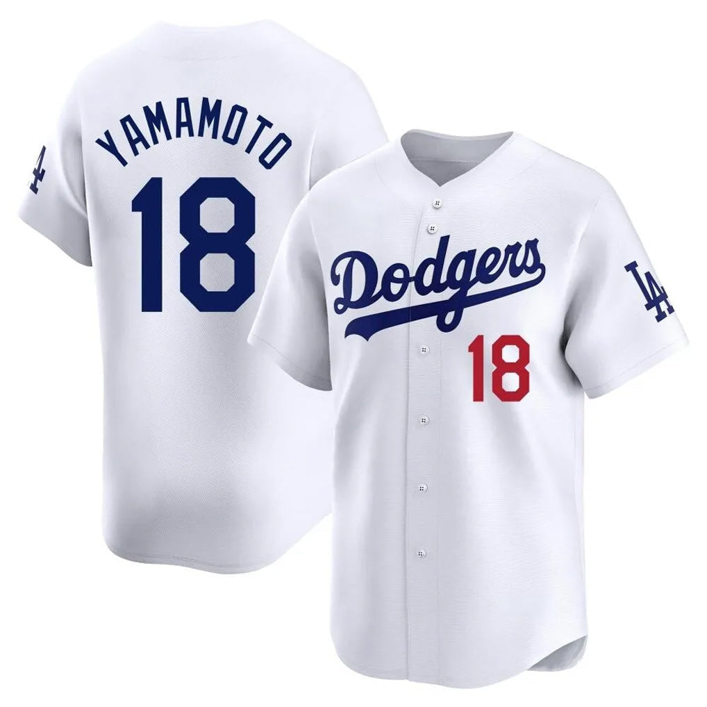 Ldoa LA.Dodgers #18 Yoshinobu Yamamoto Player White Limited Home Stitched Jerseys