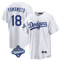 Ldoa LA.Dodgers #18 Yoshinobu Yamamoto Player White World Series Meet Game Home Stitched Jerseys