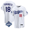 Ldoa LA.Dodgers #18 Yoshinobu Yamamoto Player White World Series Meet Home Game Stitched Jerseys